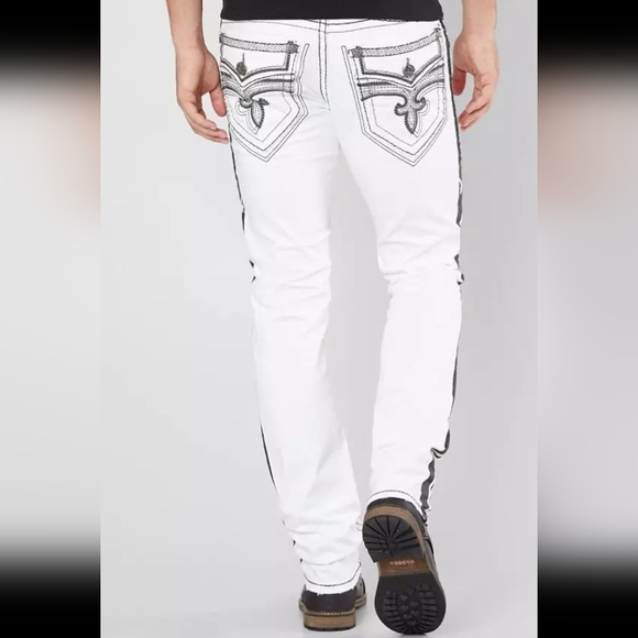 🆕️Rock Revival Barrett Alt-Straight Racer Jeans. Men's Size: W38x34L - Picture 5 of 14